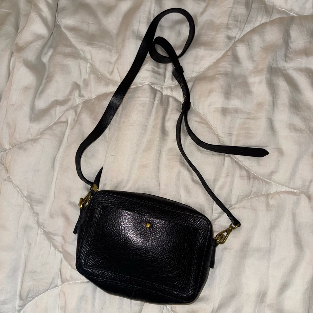 Madewell Black Leather Crossbody Bag